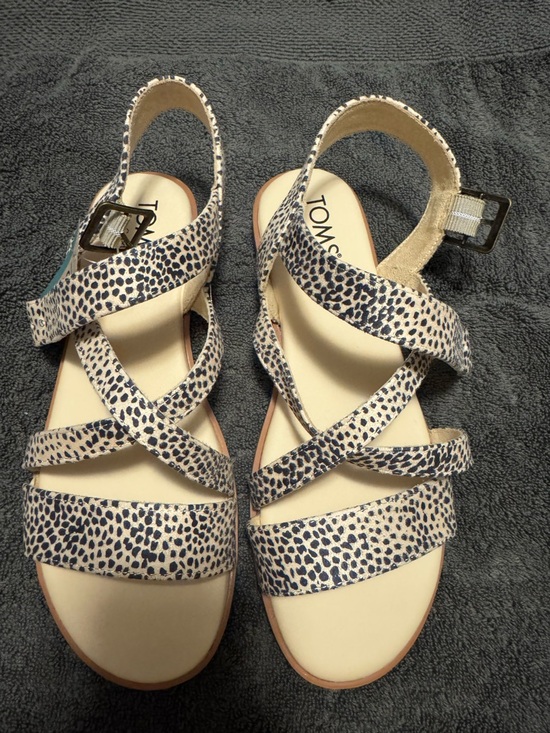 Toms Shoes - Toms Beige and Black Dotted Strappy Sandals